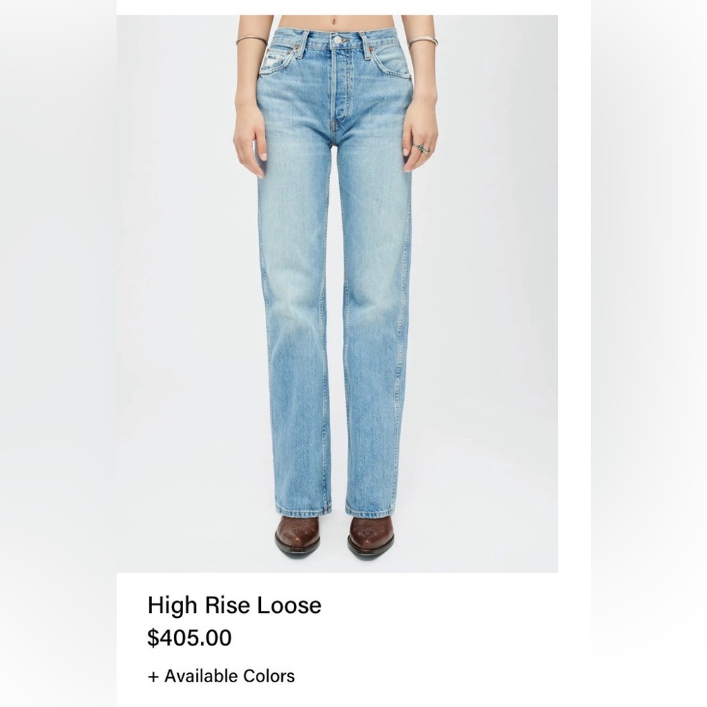 RE/DONE 90s High Rise Jeans – Worn Blue – Organic Cotton